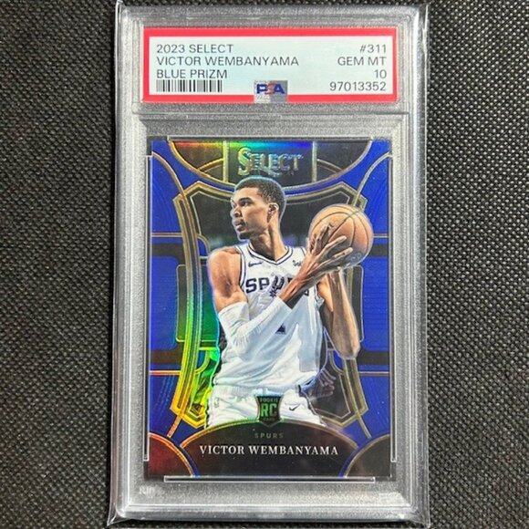 Victor Wembanyama 2023 Panini Select Blue Prizm #311 RC Rookie PSA 10 GEM MINT - Picture 1 of 2